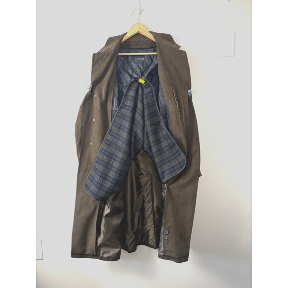 Bill Blass Mens 44S Brown Trench Coat Removable Zip Out Liner Business Office - Picture 16 of 16